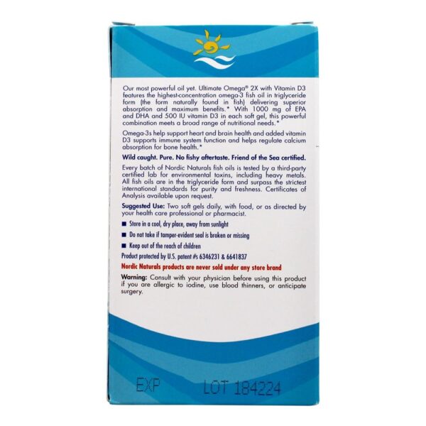 Comprar Ultimate Omega 2X com Vitamina D3 Formula Lemon - 60 Softgels Nordic Naturals - Imagem 4