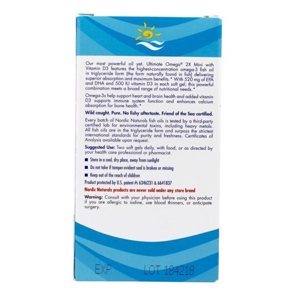 Comprar Omega 2X 1120 mg com Vitamina D3 1000UI Limão - 60 Mini cápsulas gelatinosas Nordic Naturals - Imagem 4