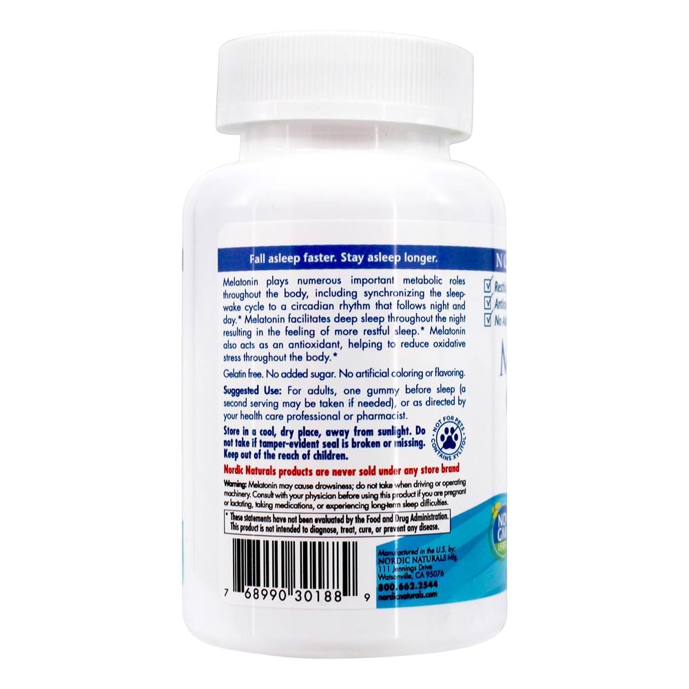 Comprar Melatonina Gummies Frescor Suportado para o Sono Saudável 1.5 mg . - 60 Gummies Nordic Naturals - Imagem 3
