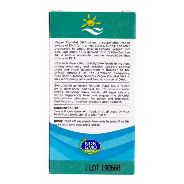 Comprar DHA pré-natal à base de vegetais Vegan Omega - 3 500 mg . - 60 Softgels Nordic Naturals - Imagem 4