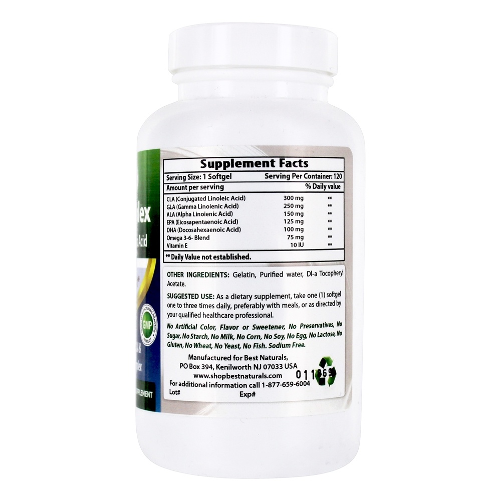 Comprar Fórmula de controle de peso de ácido linoléico conjugado complexo CLA - 120 Softgels Best Naturals - Imagem 2