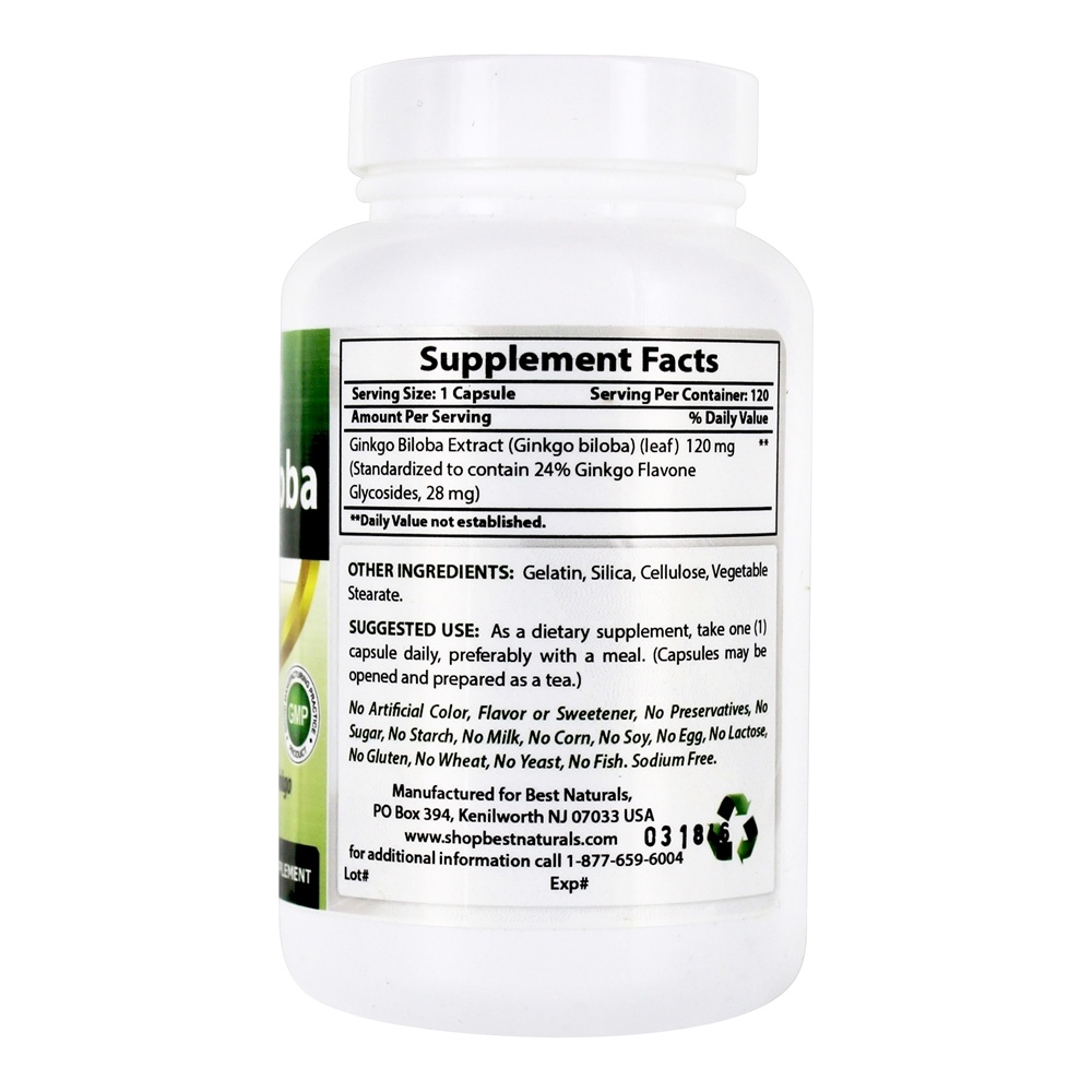 Comprar Ginkgo Biloba Cognitivo Health Support 120 mg . - Cápsulas 120 Best Naturals - Imagem 2