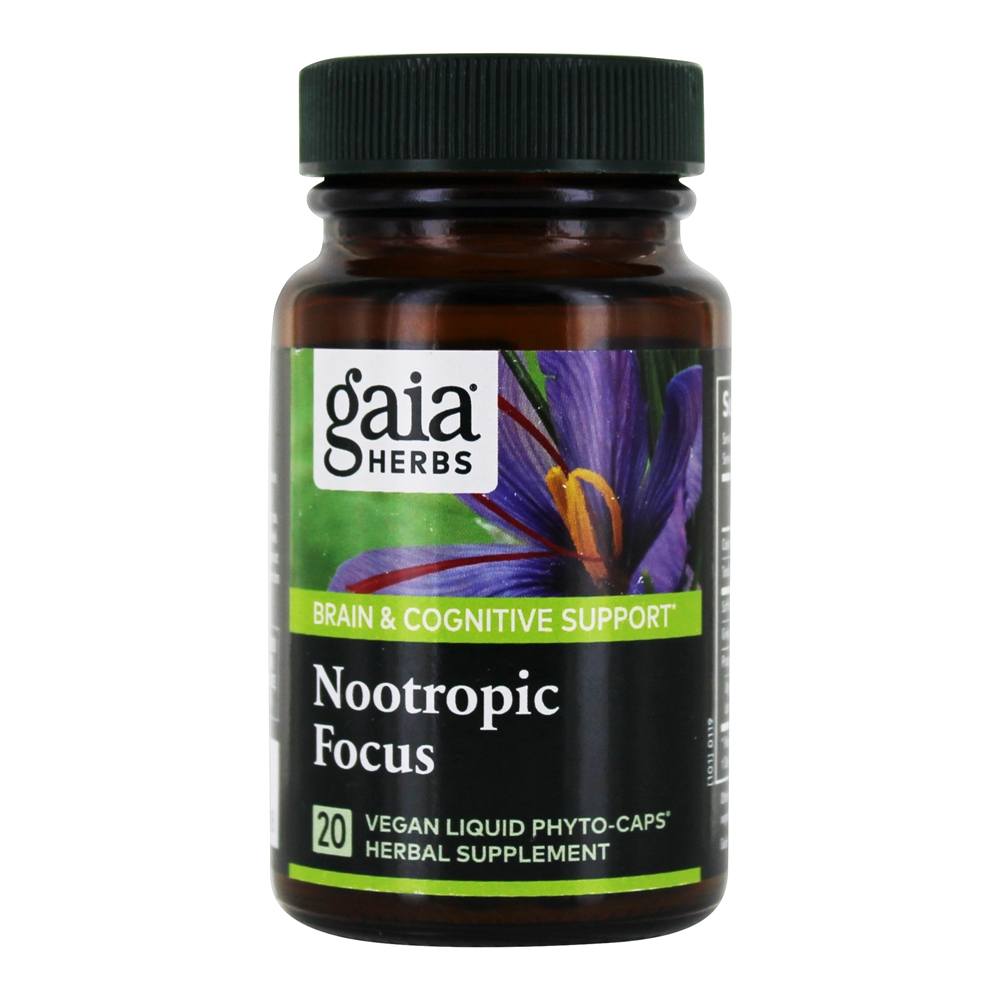Comprar Cérebro de Foco Nootrópico e Suporte Cognitivo - 20 Tampas veganas Gaia Herbs