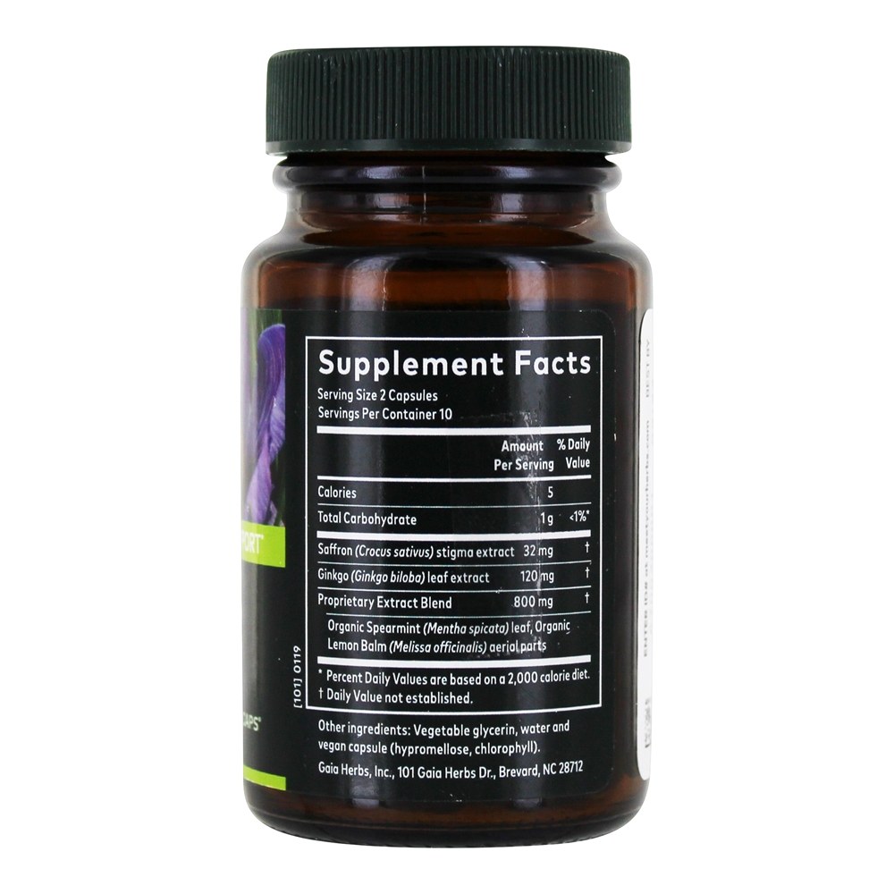 Comprar Cérebro de Foco Nootrópico e Suporte Cognitivo - 20 Tampas veganas Gaia Herbs - Imagem 2