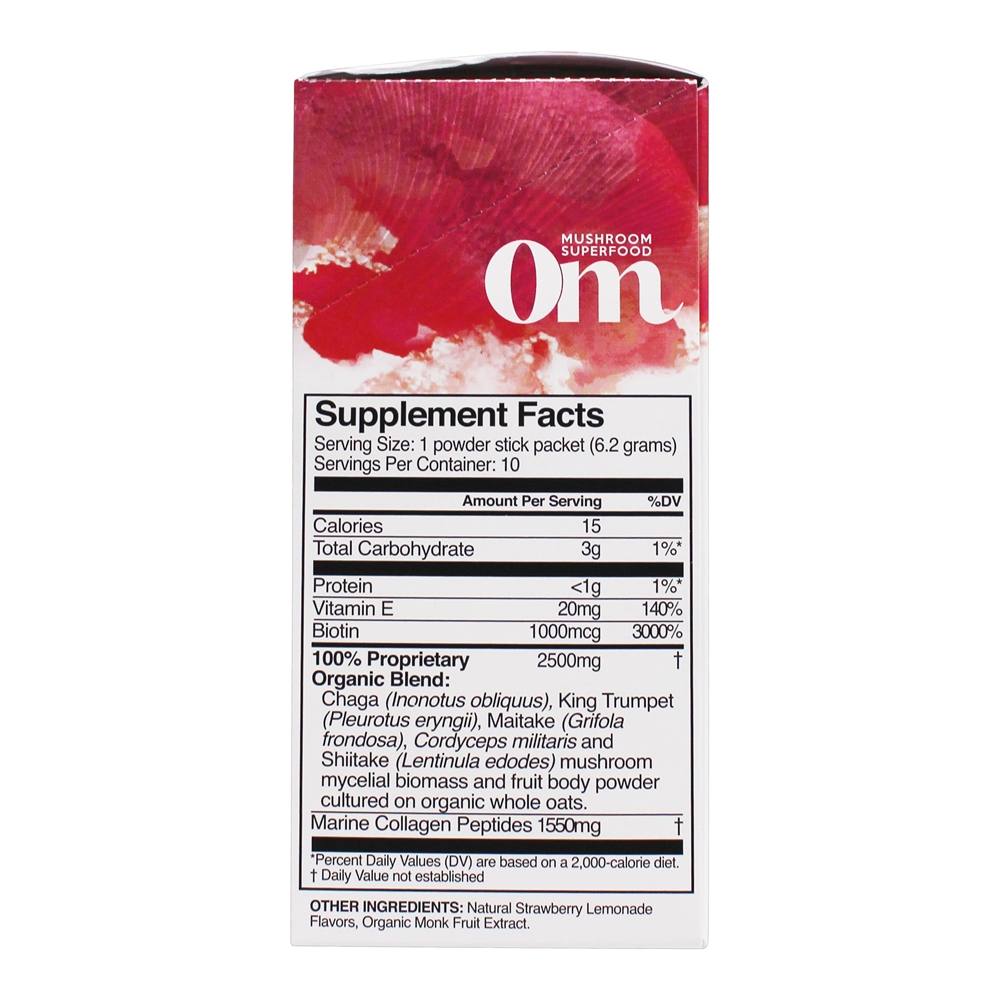 Comprar Beleza + Cogumelo Superfood Bebida Mix Morango Limonada - 10 Pacote (s) de Bastão Om - Imagem 2
