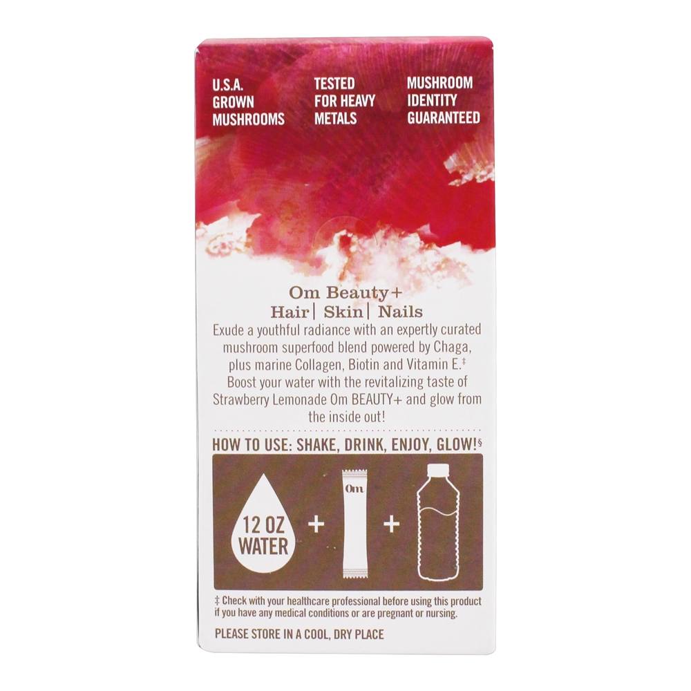 Comprar Beleza + Cogumelo Superfood Bebida Mix Morango Limonada - 10 Pacote (s) de Bastão Om - Imagem 3