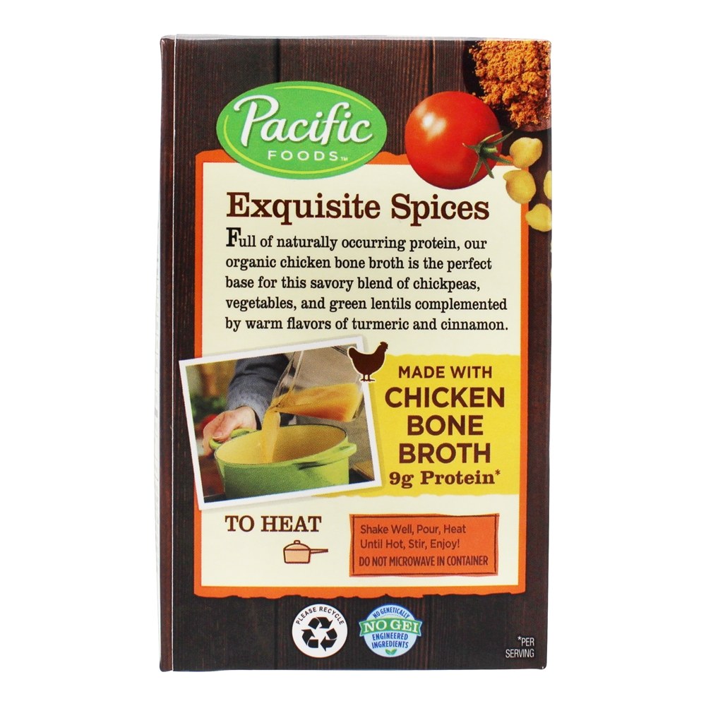 Comprar Sopa de curry de grão de bico orgânico com caldo de osso de galinha - 17 oz. Pacific Foods - Imagem 3