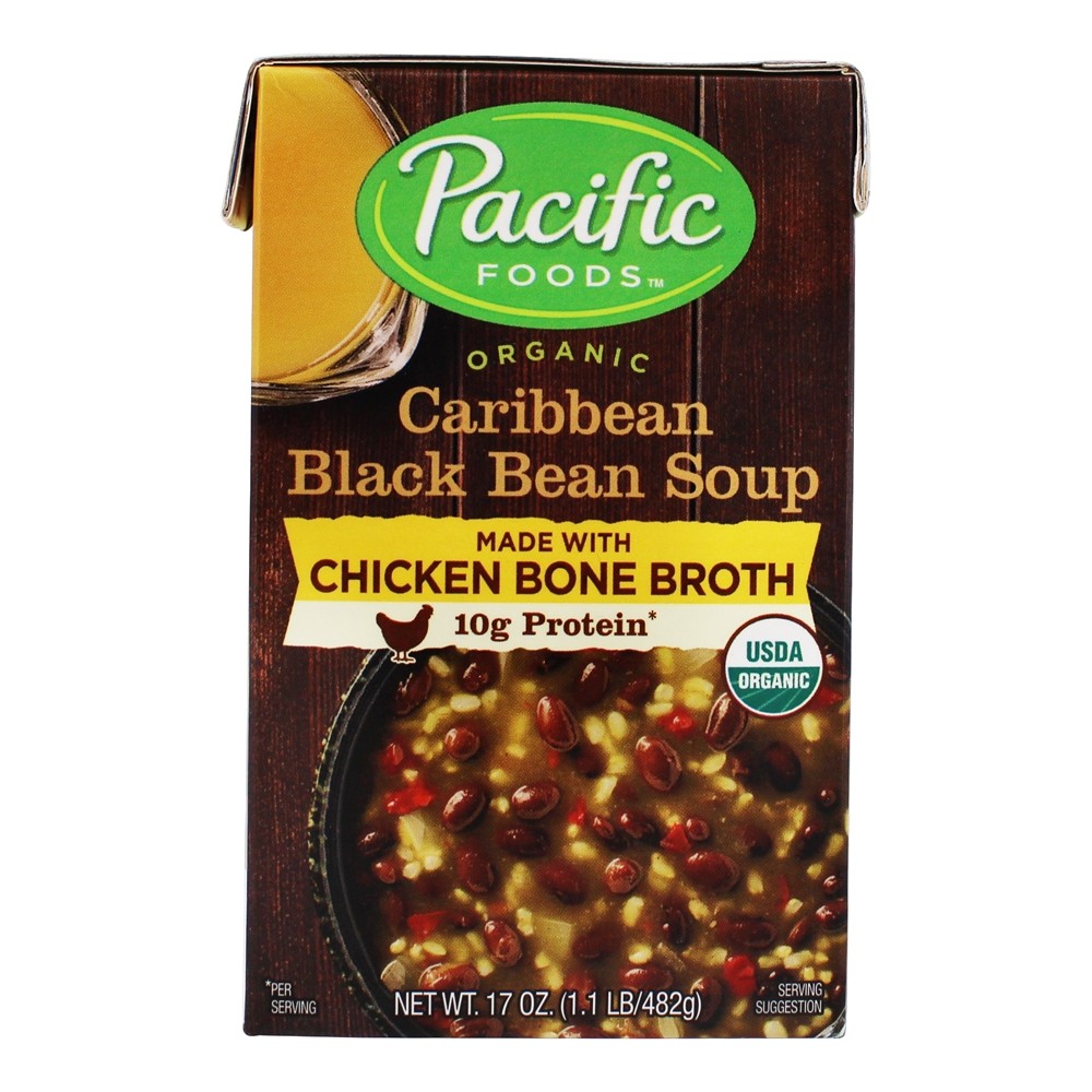 Comprar Sopa de feijão preto caribenha orgânica com caldo de osso de galinha - 17 oz. Pacific Foods