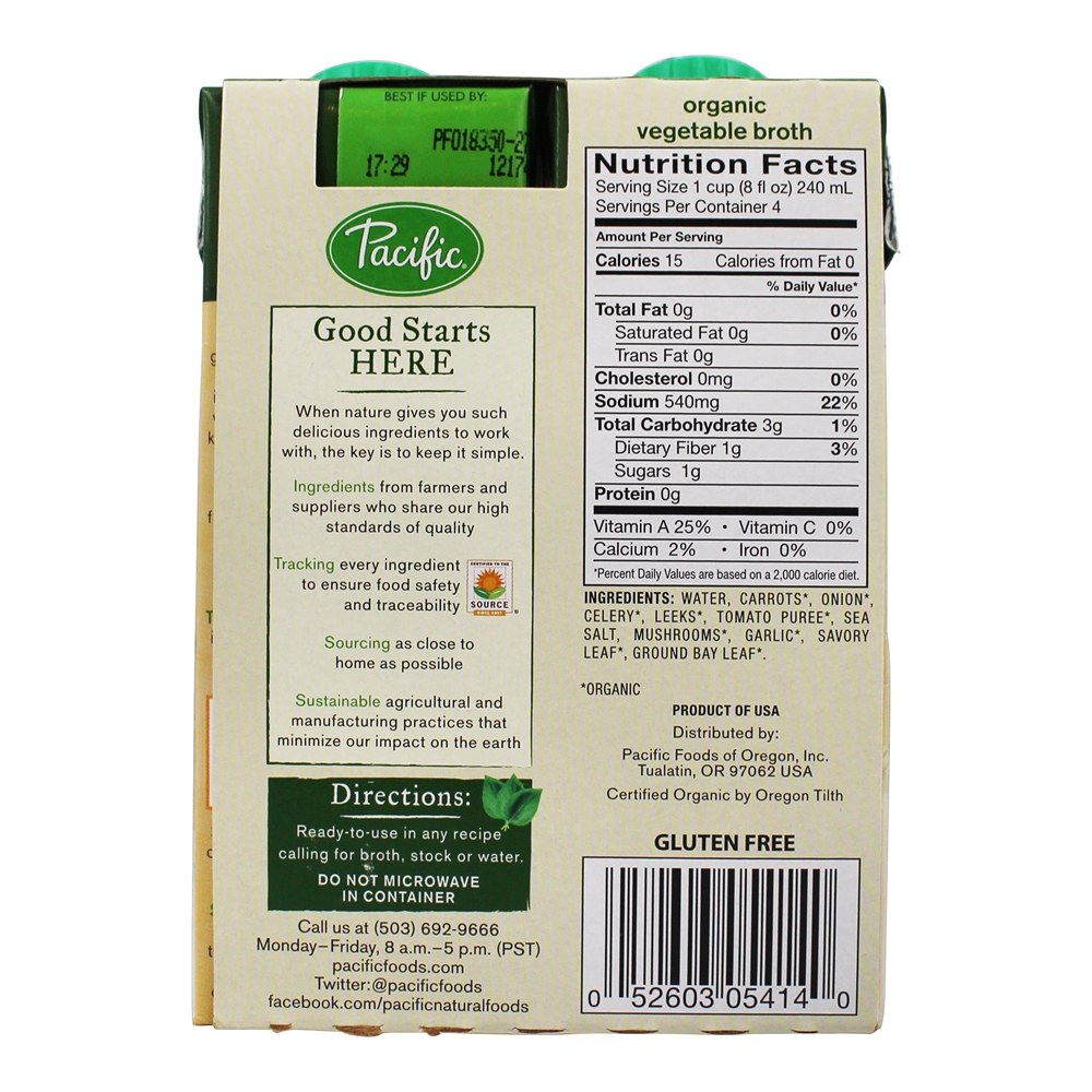 Comprar Caldo de vegetais orgânicos - 4 Contagem Pacific Foods - Imagem 2