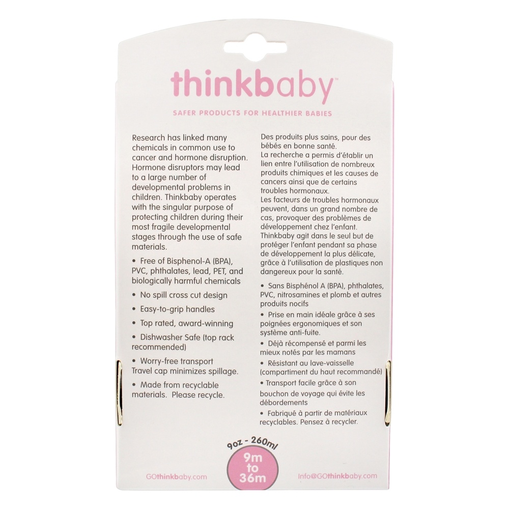 Comprar Sippy do Steel Cup Spout Trainer Estágio C 9 para 36 meses Pink - 9 oz. Thinkba - Imagem 2