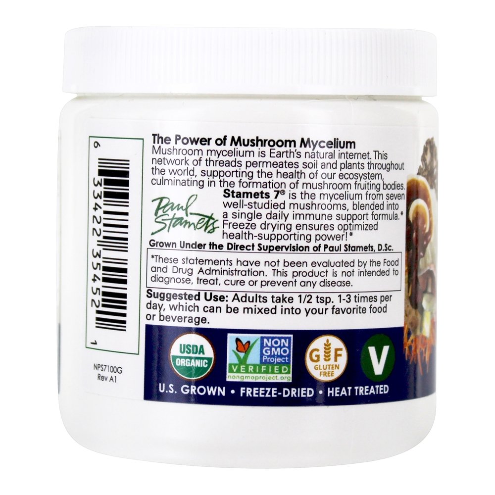 Comprar Stamets 7 Suporte imune diário Pó de micélio de cogumelo - 3.5 oz. Host Defense - Imagem 3