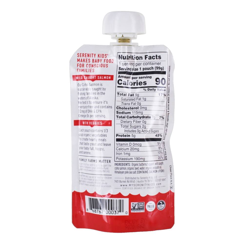 Comprar Comida para Bebé 6 + Meses de Salmão Selvagem Apanhados com Abóbora Butternut Orgânica & Beterraba - 3.5 oz. Serenity Kids - Imagem 2