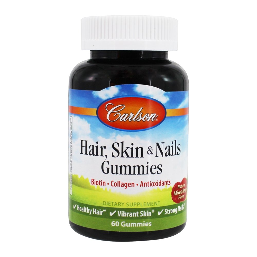 Comprar Cabelo, Pele e Unhas Gummies Natural Mixed Berry - 60 Gummies Carlson Labs
