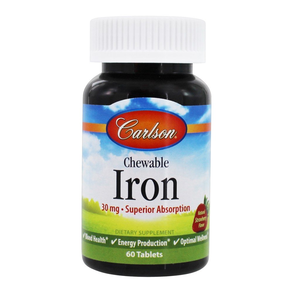 Comprar Ferro Mastigável Absorção Superior Morango Natural 30 mg . - 60 Tablets Carlson Labs