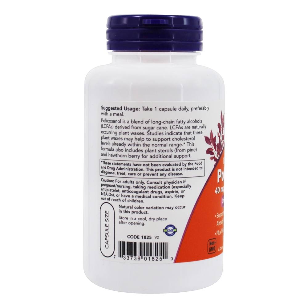 Comprar Suporte para Colesterol de Força Extra Policosanol - 90 Cápsula (s) vegetal (s) NOW Foods - Imagem 3