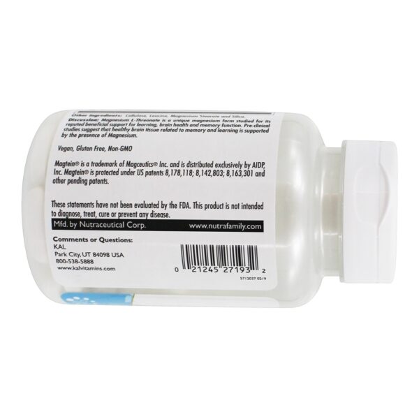 Comprar Pense no Suporte à Função Cerebral de L-Treonato de Magnésio 2000 mg . - 60 Tablets Kal - Imagem 4