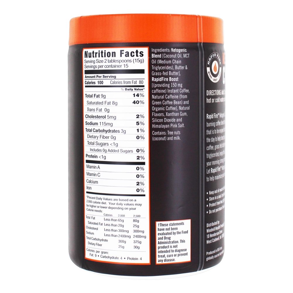 Comprar Café Cetogênico Avelã Em Pó De Café Instantâneo - 7.93 oz. Rapid Fire - Imagem 2