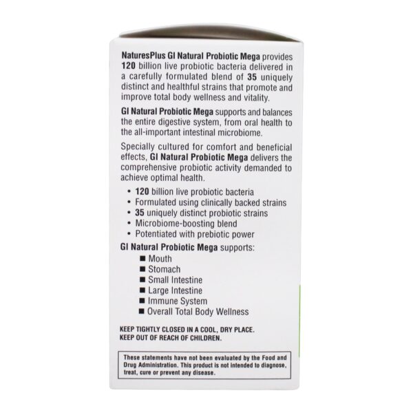 Comprar GI Natural Probiótico Mega 120 Bilhões de UFC - Cápsulas 30 Natures Plus - Imagem 5