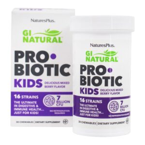 Comprar GI Natural Probiótico Kids Mixed Berry 7 Bilhões de UFC - 30 Mastigáveis Natures Plus