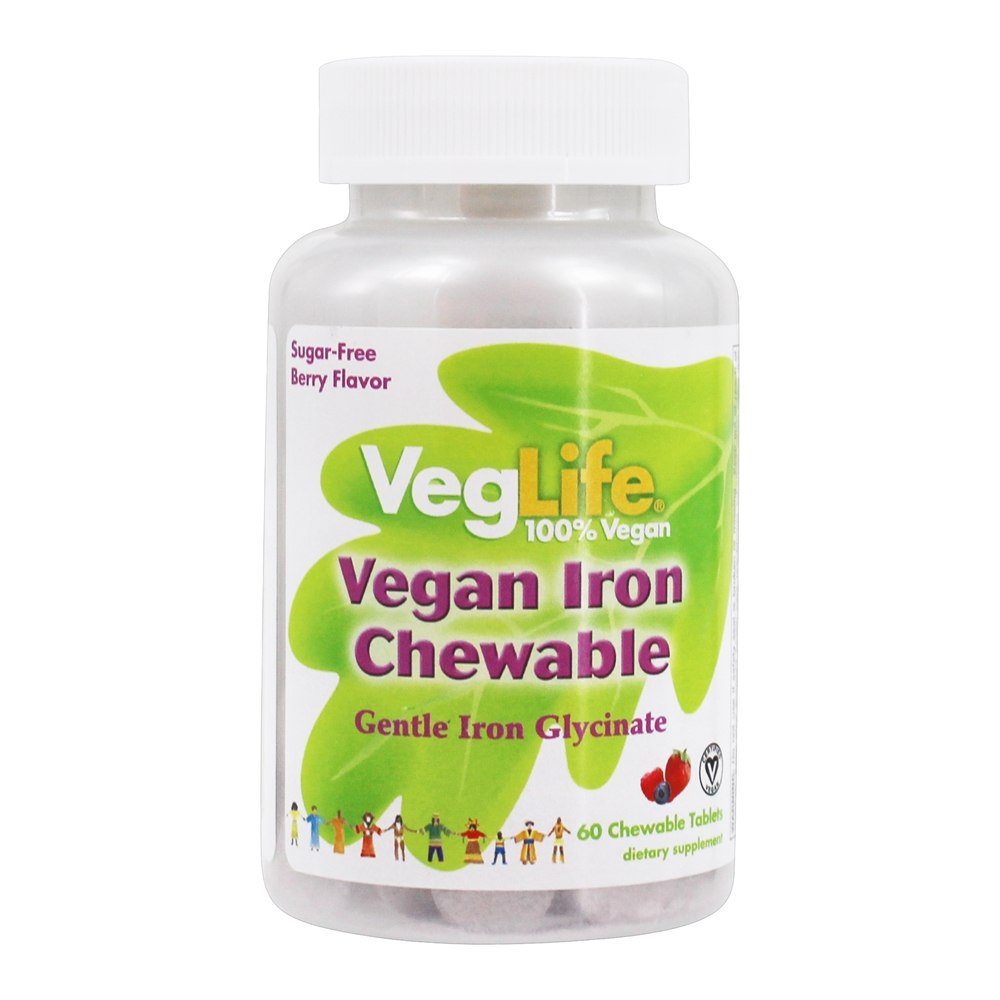 Comprar Ferro Vegano Mastigável Glycinate Berry - 60 comprimidos mastigáveis VegLife