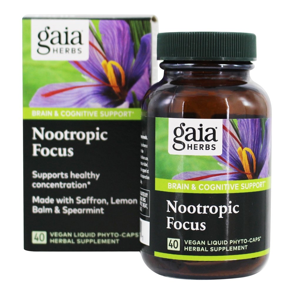 Comprar Cérebro de Foco Nootrópico e Suporte Cognitivo - Cápsulas Líquidas 40 Gaia Herbs