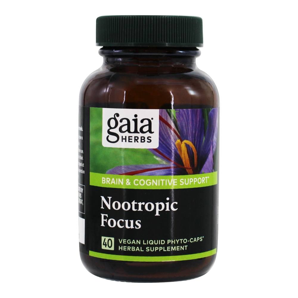 Comprar Cérebro de Foco Nootrópico e Suporte Cognitivo - Cápsulas Líquidas 40 Gaia Herbs - Imagem 2