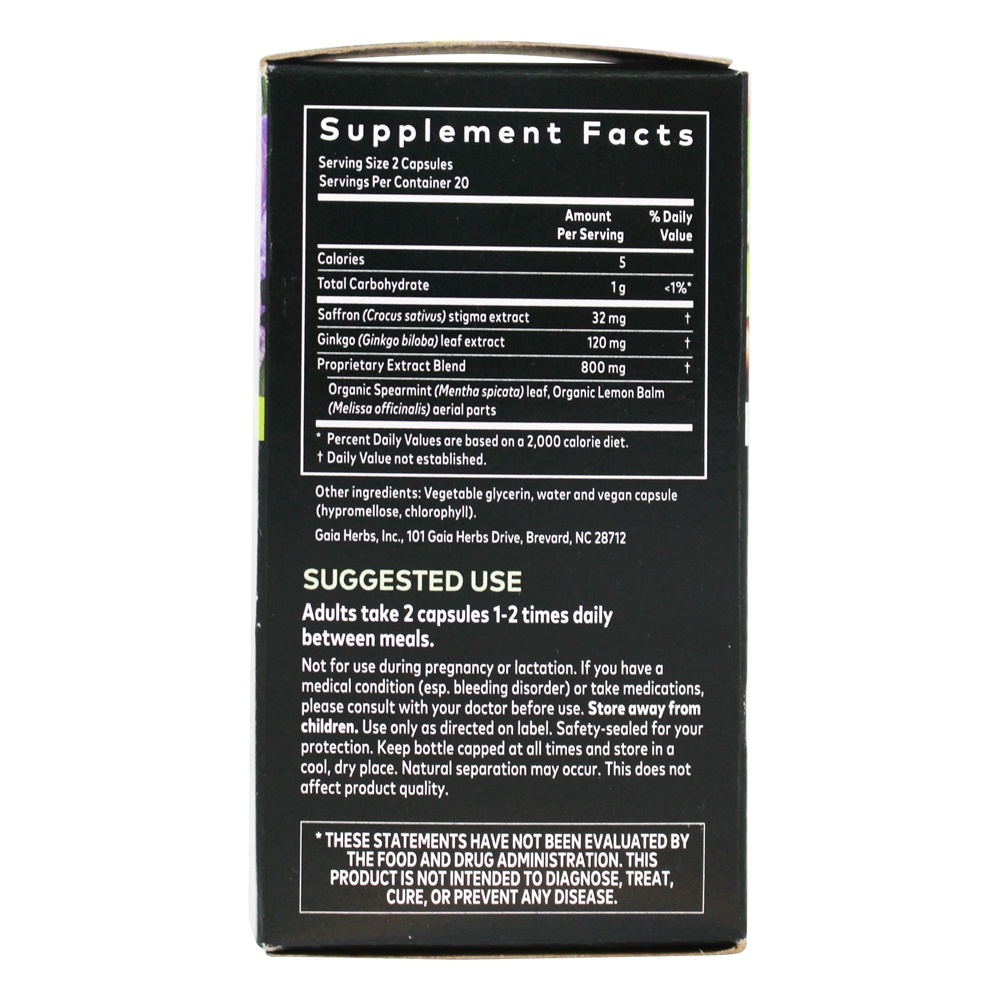 Comprar Cérebro de Foco Nootrópico e Suporte Cognitivo - Cápsulas Líquidas 40 Gaia Herbs - Imagem 3