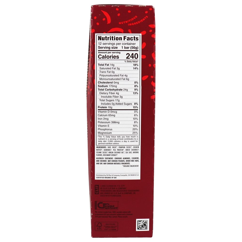 Comprar Whole Lotta Frutas Orgânicas, Nozes & Semente Bares Caixa Tart Cherry Amêndoa - 12 Barras Clif Bar - Imagem 2