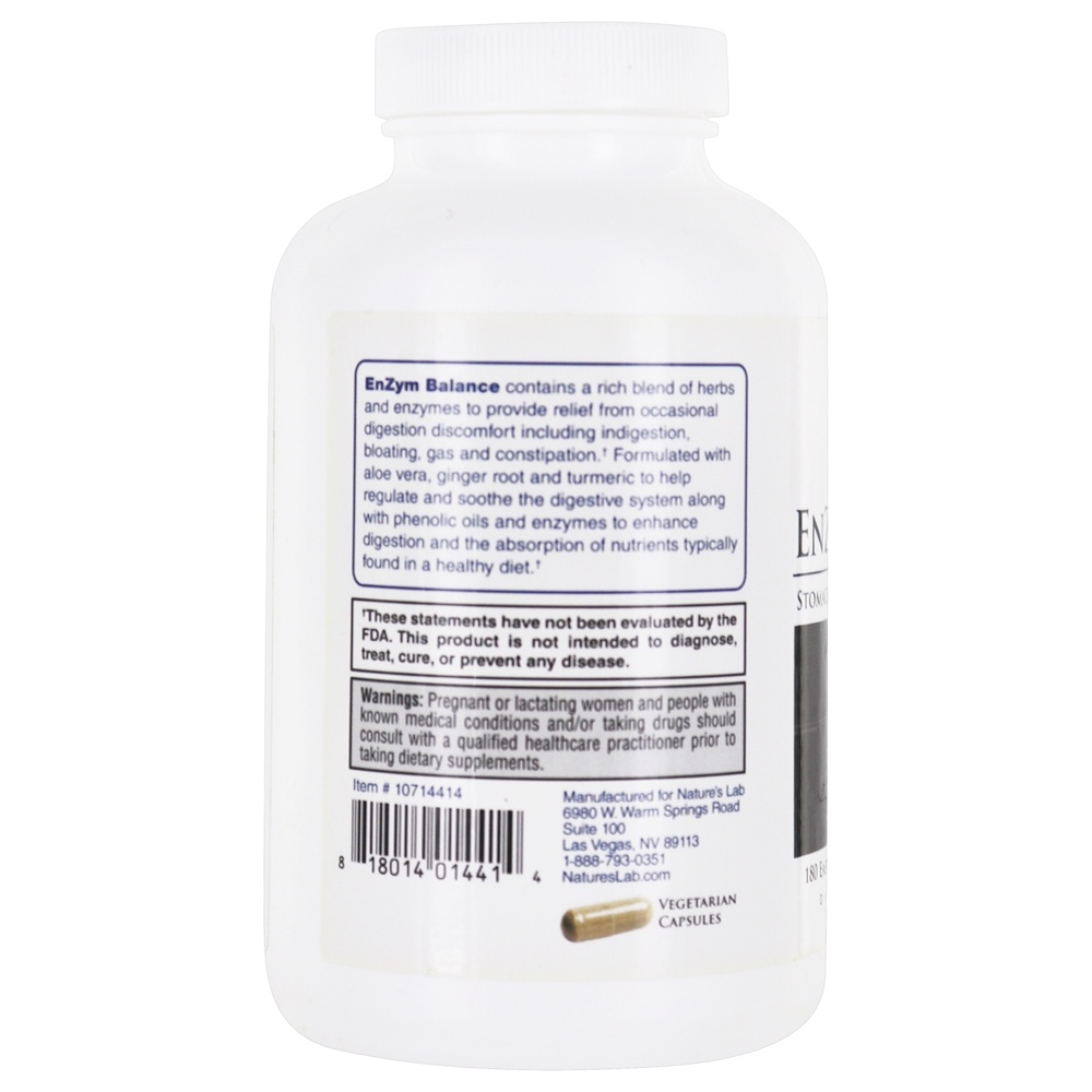 Comprar EnZym Balance Enzymes Calmantes Balance Estômago e Suporte Digestivo a Ervas - Cápsulas vegetarianas 180 Nature's Lab - Imagem 3