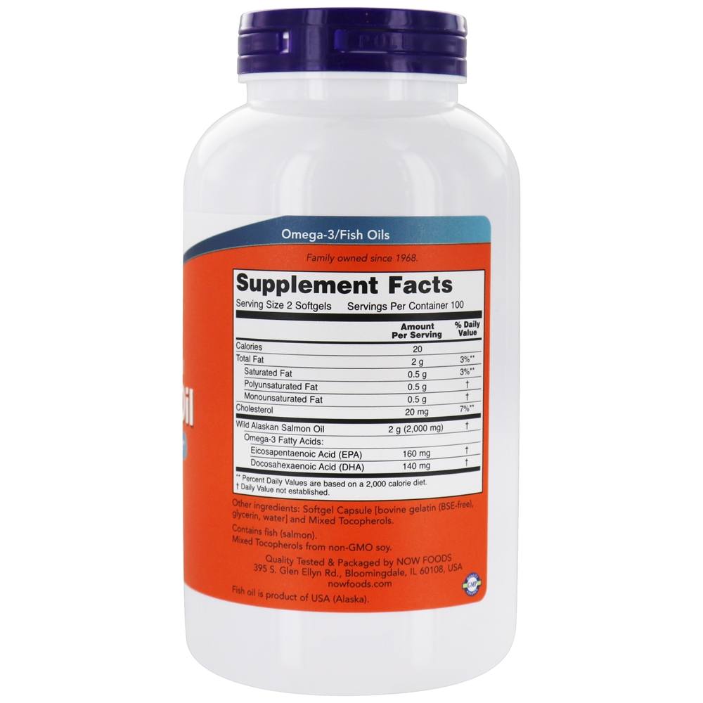 Comprar Suporte Cardiovascular do Óleo de Salmão Selvagem do Alasca 1000 mg . - 200 Softgels NOW Foods - Imagem 2