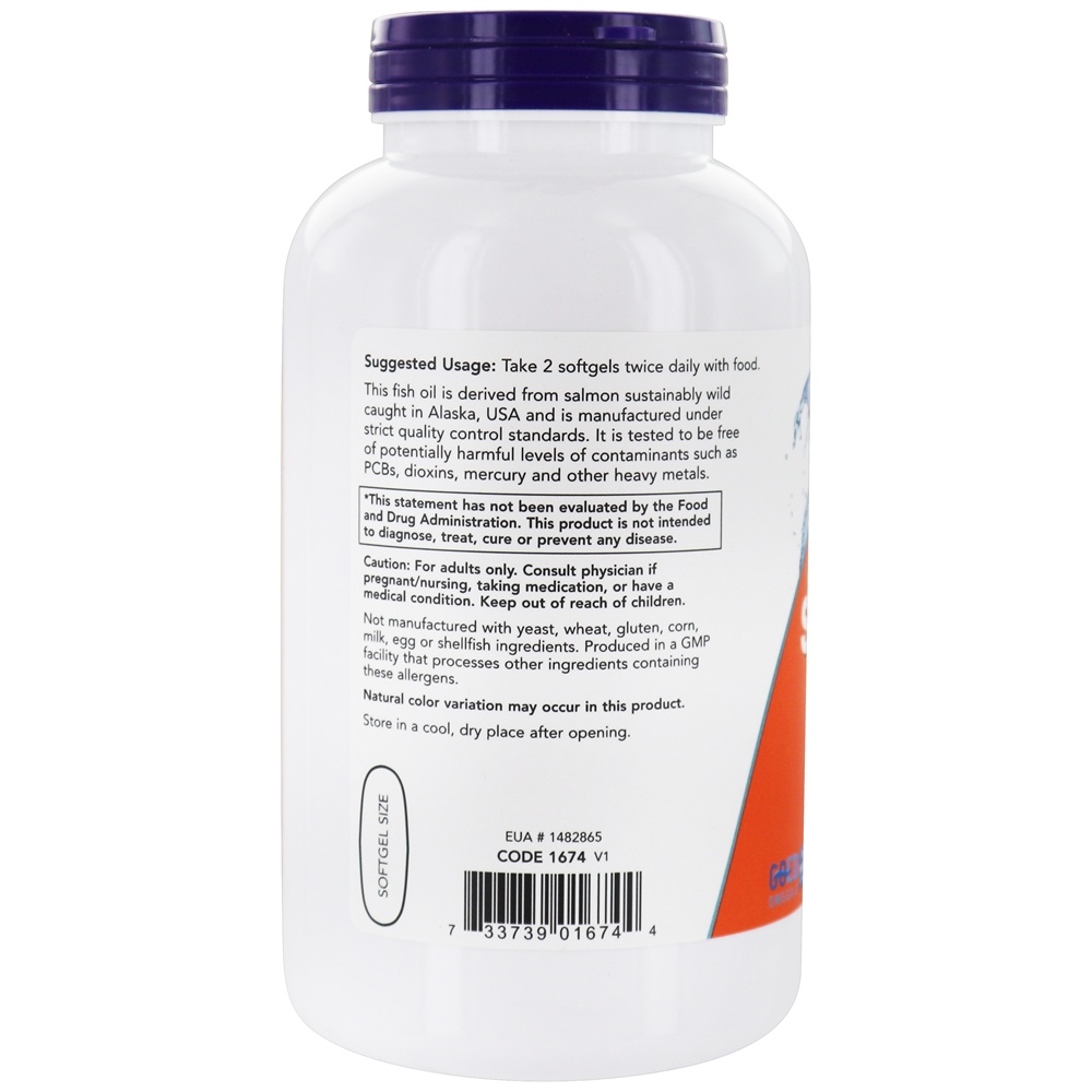 Comprar Suporte Cardiovascular do Óleo de Salmão Selvagem do Alasca 1000 mg . - 200 Softgels NOW Foods - Imagem 3