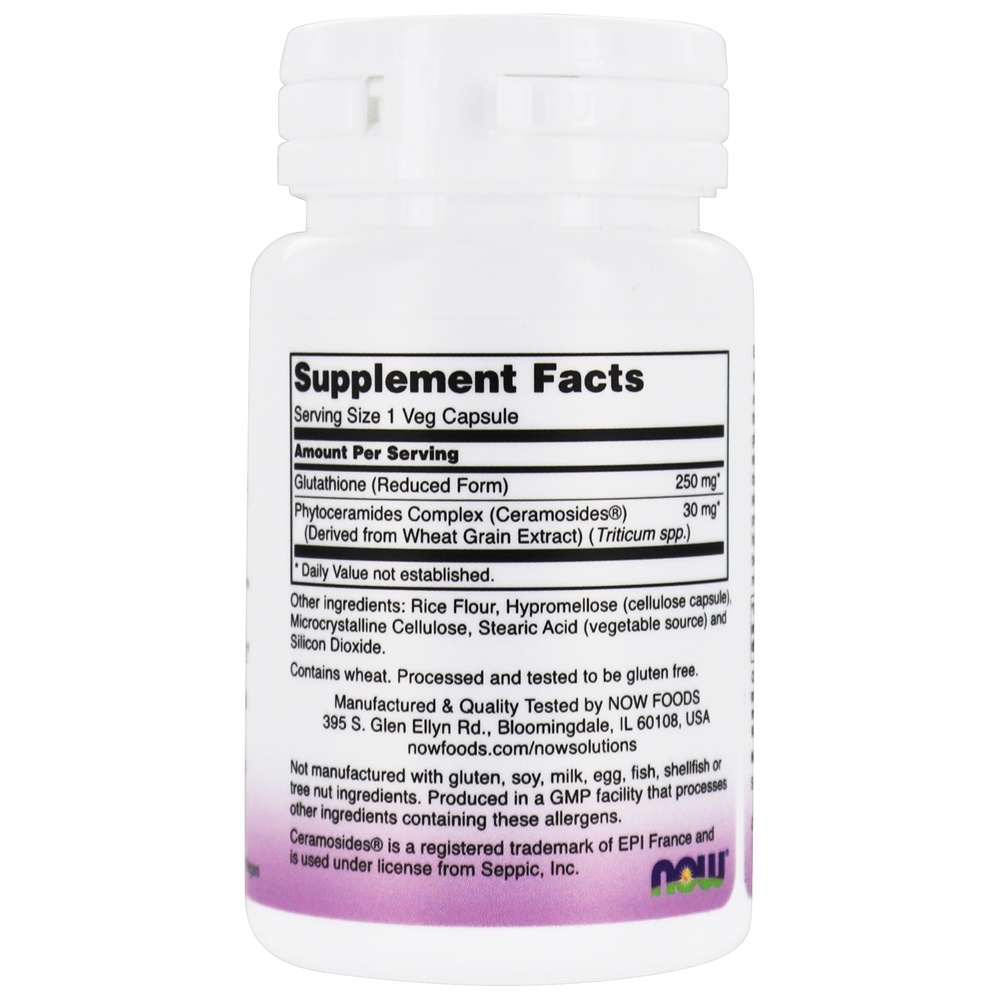 Comprar Abrilhantador da pele com glutationa com ceramosidas - 30 Cápsula (s) vegetal (s) NOW Foods - Imagem 2