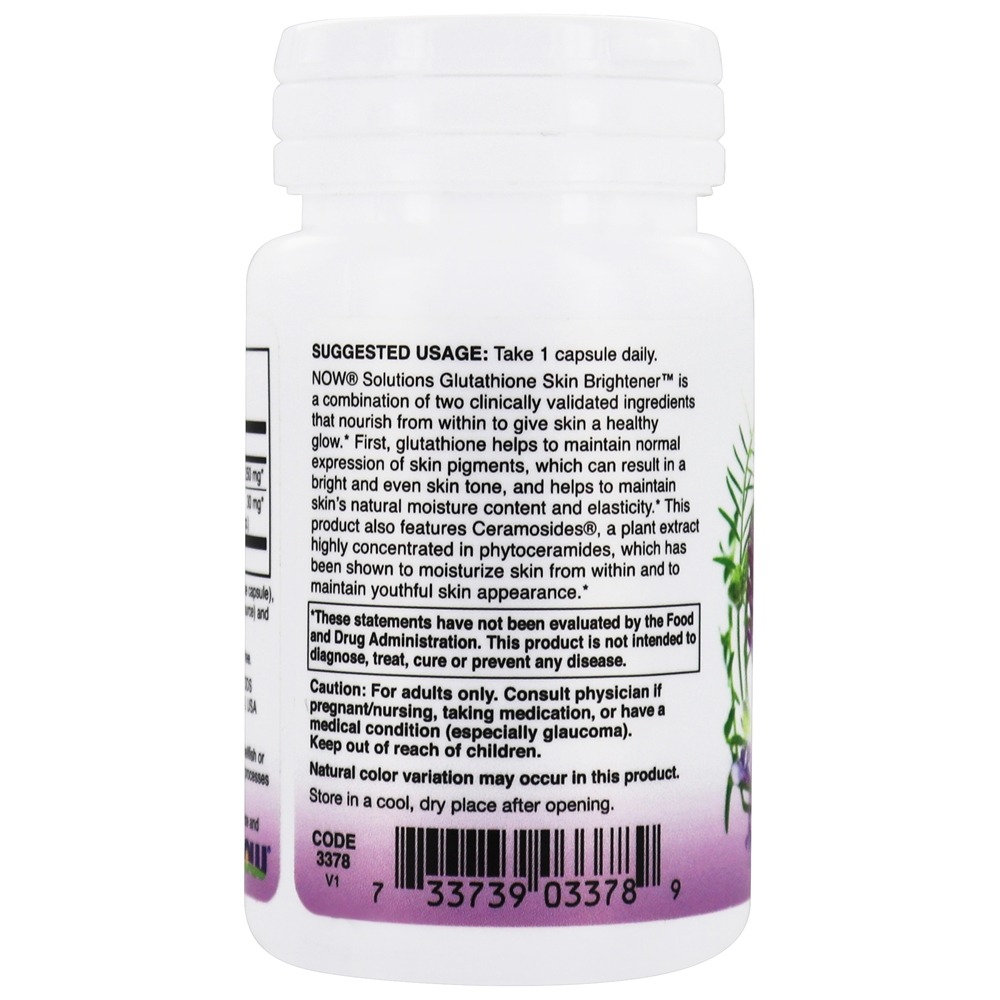 Comprar Abrilhantador da pele com glutationa com ceramosidas - 30 Cápsula (s) vegetal (s) NOW Foods - Imagem 3