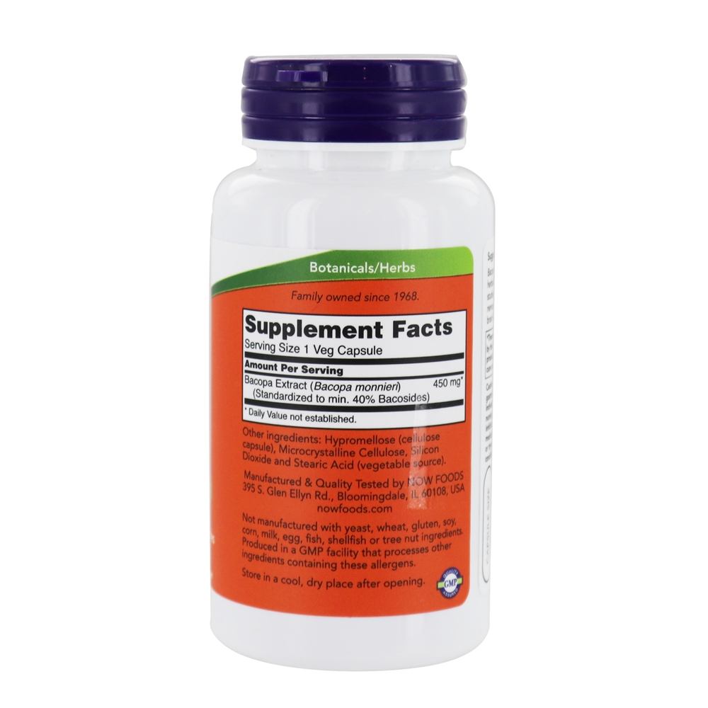 Comprar Fórmula de saúde cerebral do extrato de Bacopa 450 mg . - 90 Cápsula (s) vegetal (s) NOW Foods - Imagem 2