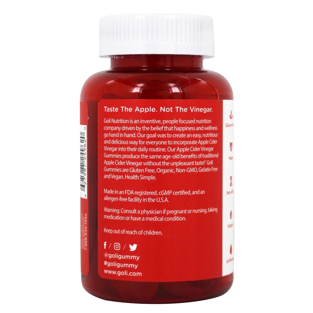 Comprar Gomas de vinagre de cidra de maçã com a mãe - 60 Peça (s) Goli Nutrition - Imagem 3