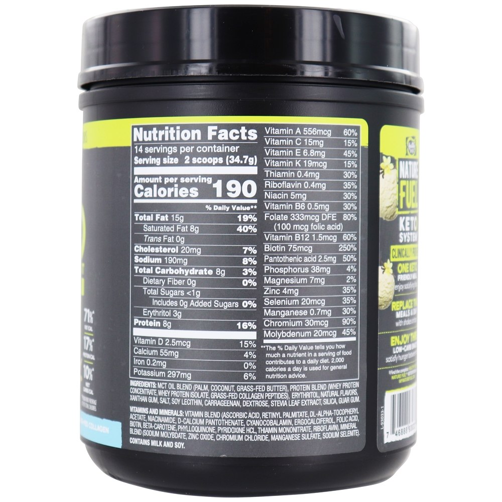 Comprar Pó de substituição de refeição Keto 14 Porções Batido cremoso de baunilha - 17.1 oz. Nature Fuel - Imagem 2