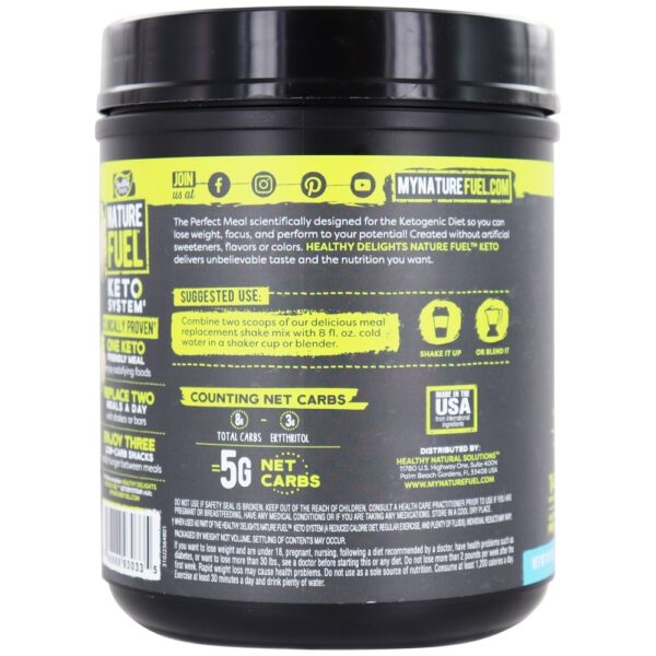 Comprar Pó de substituição de refeição Keto 14 Porções Batido cremoso de baunilha - 17.1 oz. Nature Fuel - Imagem 4