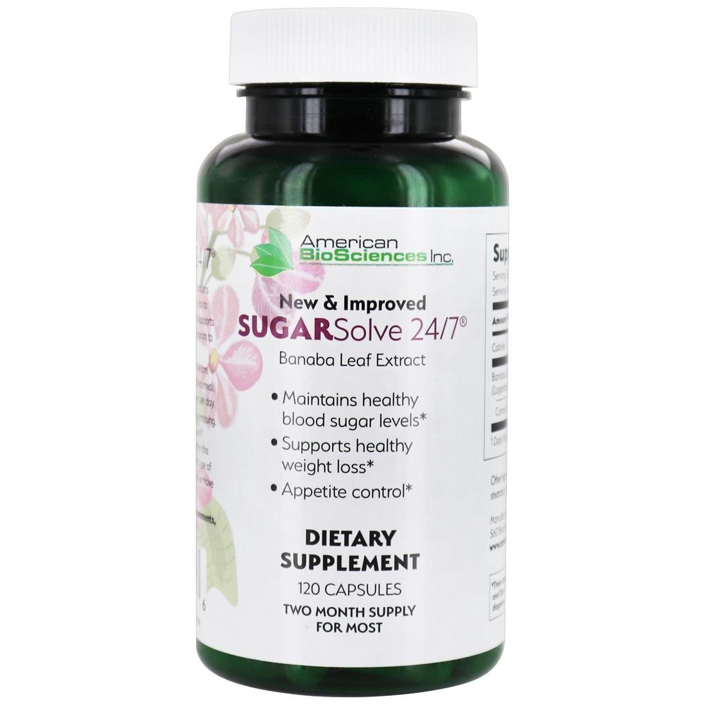 Comprar Solução de Açúcar 24 / 7 Extrato de Folha de Banaba - Cápsulas 120 American BioSciences