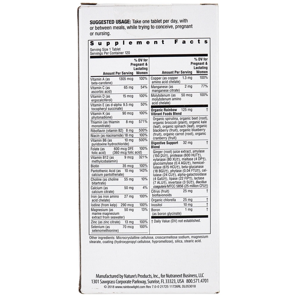 Comprar Vibrance Prenatal One Multivitamin - 120 Tablets Rainbow Light - Imagem 3