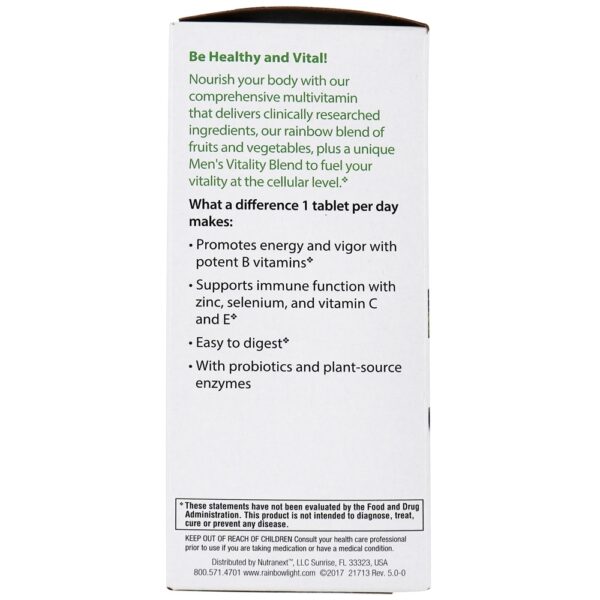 Comprar Um multivitamínico masculino da Vibrance - 60 Tablets Rainbow Light - Imagem 4