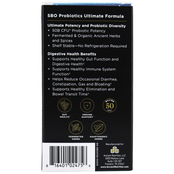 Comprar SBO Probiotics Ultimate Formula 50 bilhões de UFC - Cápsulas 60 Ancient Nutrition - Imagem 4