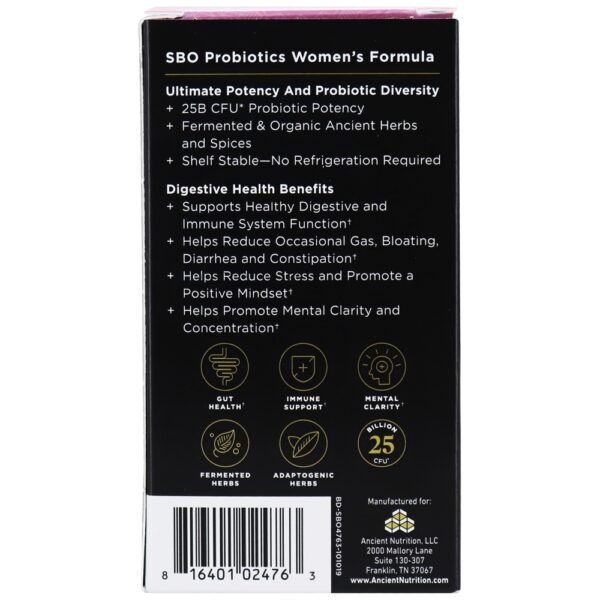 Comprar SBO Probiotics Women's Formula 25 bilhões de UFC - Cápsulas 90 Ancient Nutrition - Imagem 4
