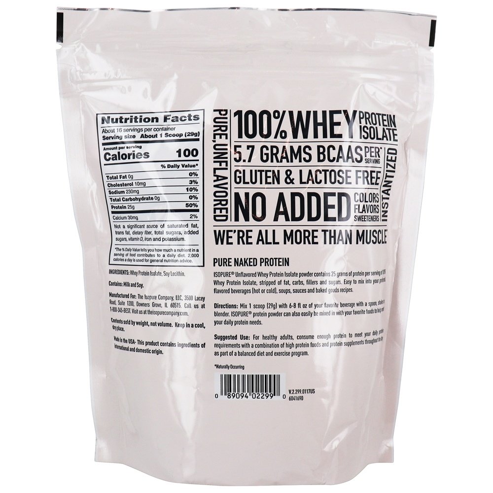 Comprar Isopure Whey Protein Isolate Powder sem sabor - 1 lb. Nature's Best - Imagem 2