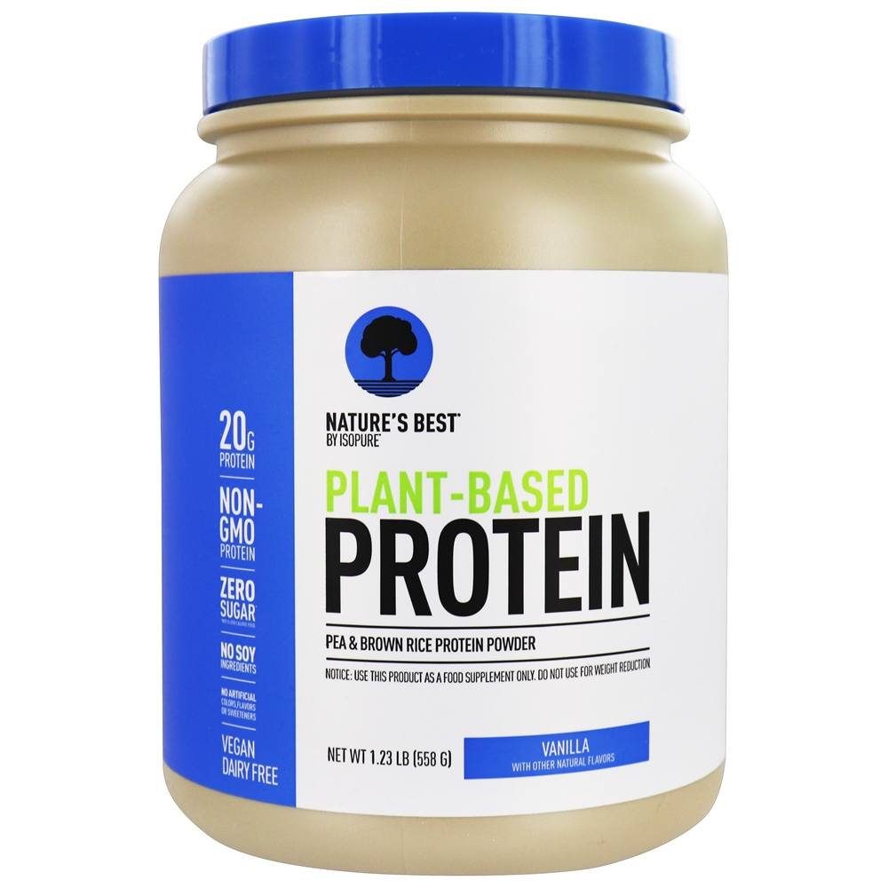 Comprar Isopure, ervilha à base de plantas e arroz integral, proteína em pó, baunilha - 1.23 lbs. Nature's Best
