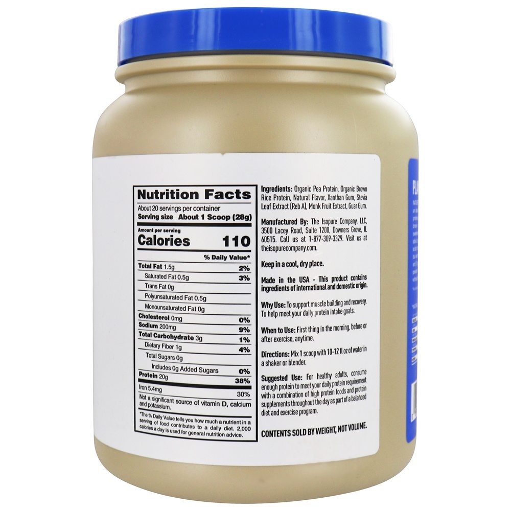 Comprar Isopure, ervilha à base de plantas e arroz integral, proteína em pó, baunilha - 1.23 lbs. Nature's Best - Imagem 2