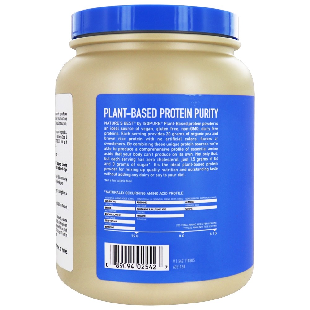 Comprar Isopure, ervilha à base de plantas e arroz integral, proteína em pó, baunilha - 1.23 lbs. Nature's Best - Imagem 3