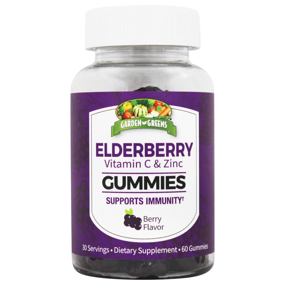 Comprar Zinco de sabugueiro e vitamina C suporte de imunidade Berry - 60 Gummies Garden Greens