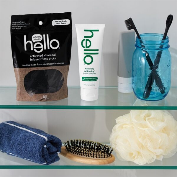 Comprar Fio dental com infusão de carvão ativado escolhe a hortelã fresca natural - 80 Pick (s) Hello Products - Imagem 4