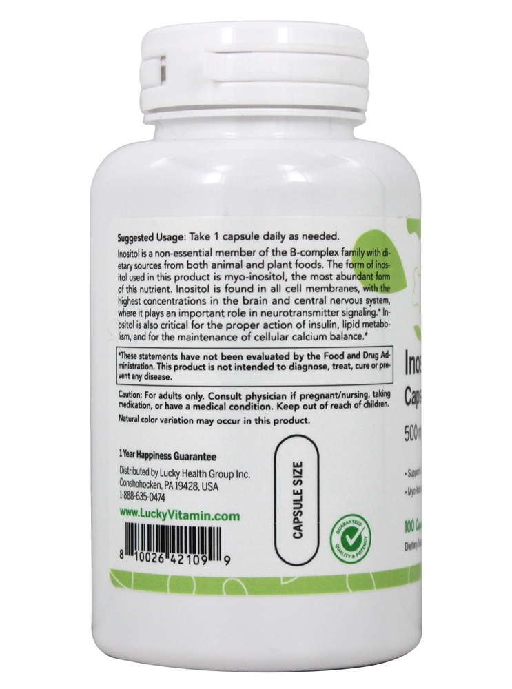 Comprar Saúde celular de inositol 500 mg . - Cápsulas 100 LuckyVitamin - Imagem 3
