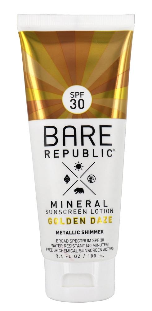 Comprar Loção Protetor Solar Brilho Metálico Mineral Daze Natural de Amora Preta 30 SPF - 3.4 fl. oz. Bare Republic